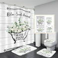 thumbnail image 1 of Brythos 4Pcs Shower Curtain Set,Complete Accessory Set Bathroom Rug Set,High-Efficiency Waterproof Materials Bathroom Sets,Style13,72"X72", 1 of 6
