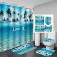 thumbnail image 1 of Brythos 4Pcs Shower Curtain Set,Efficient Waterproof and Mildew-Resistant Bathroom Rug Set,Sturdy and Durable Design Bathroom Sets,Style1,72"X72", 1 of 6