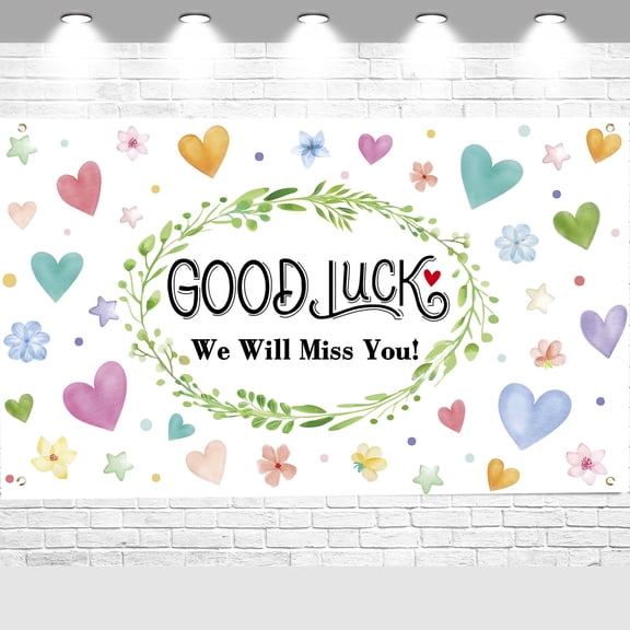 Brythos 5x3'Good Luck We Will Miss You Colorful Banner Retirement Farewell Goodbye Photo Backdrop