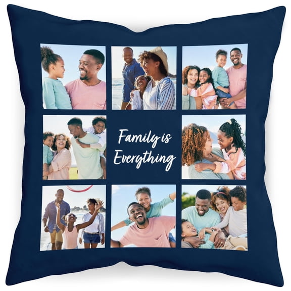 Brythos Custom Collage Throw Pillowcases 16x16 inch Personalized with 8 Photos Max & Optional Text Printing