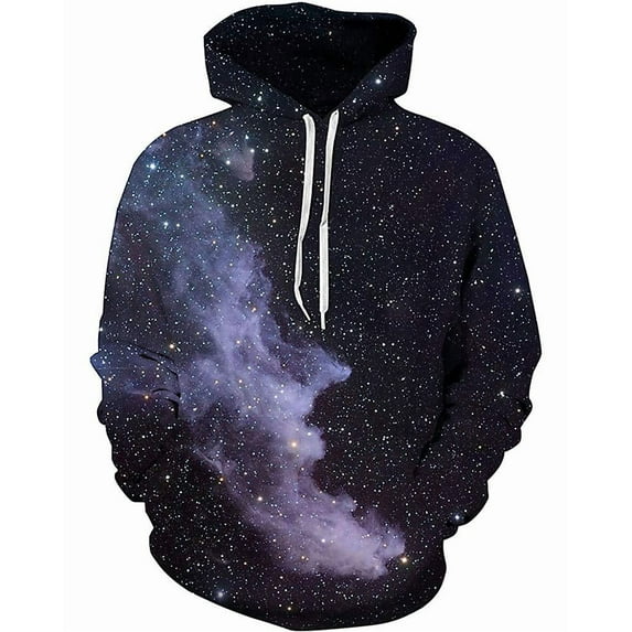 Brythos Hoodies,Immersive 3D Galaxy Print Graphic Hoodies,Relaxed Unisex Versatile Fit Hoodies for Women,Multicolor,Xl