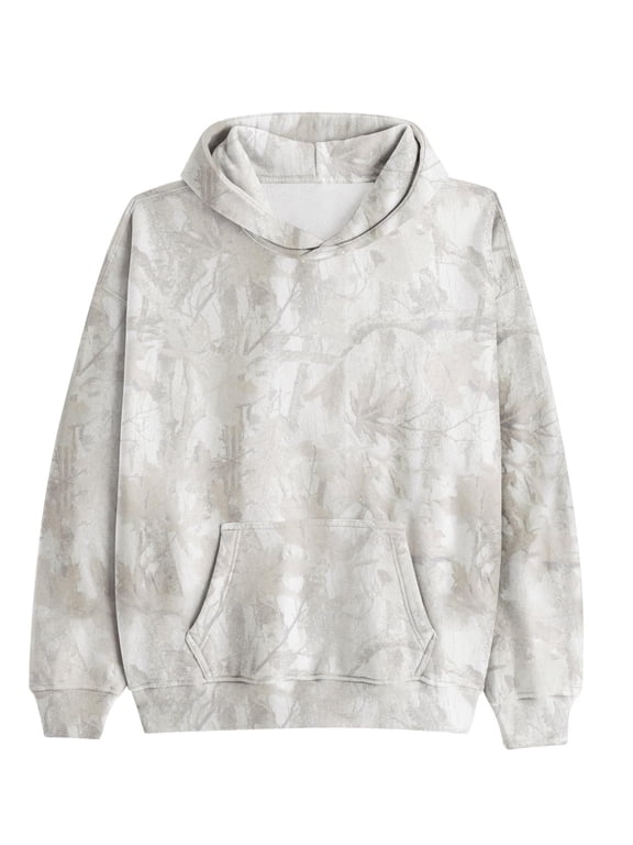 Hoodies,Relaxed Trendy Fit Graphic Hoodies,Bold Camouflage Style Hoodies for Women,White,S