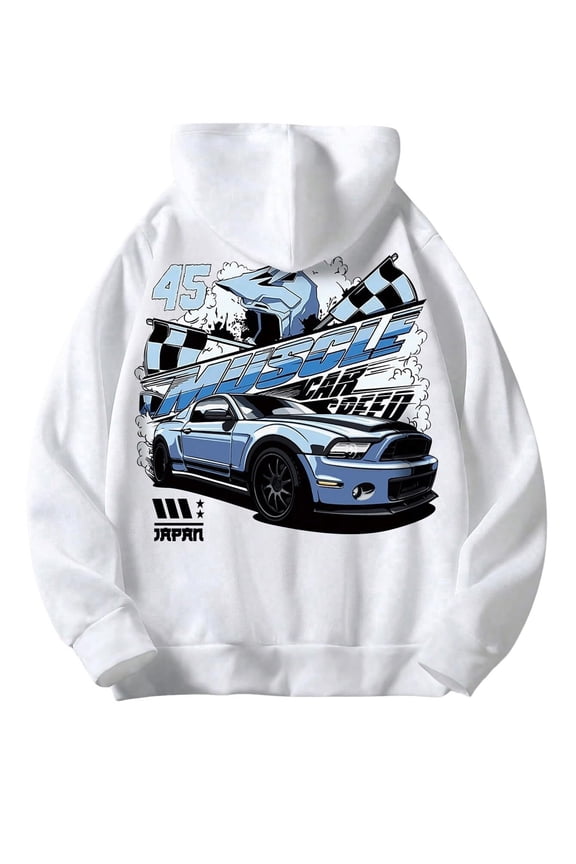 Hoodies for Men,Comfortable Stretch Fabric Mens Hoodie,Personalized Slogan Print Pullover Hoodies,White,Xxl