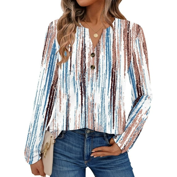 Brythos Long Sleeve Tops for Women,Easy Mix-And-Match Womens Long Sleeve T Shirts,Machine Washable Wrinkle-Free Long Sleeve T Shirt Women,Multicolor,Xxxxl