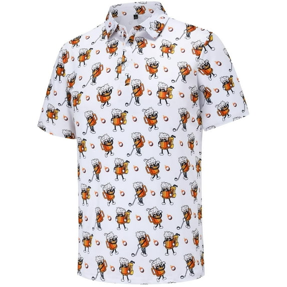 Brythos Men's Golf Shirts - Printed Performance Wicking CasualMulticolor1,L