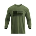 thumbnail image 1 of Brythos Men's Long-Sleeved T-Shirt - Flag Pattern Long-Sleeved T-ShirtGreen,XXL, 1 of 5