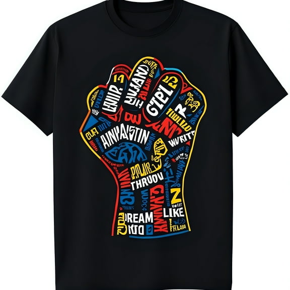 Brythos Men's Printed T-Shirt - Printed Loose Casual T-Shirt,L