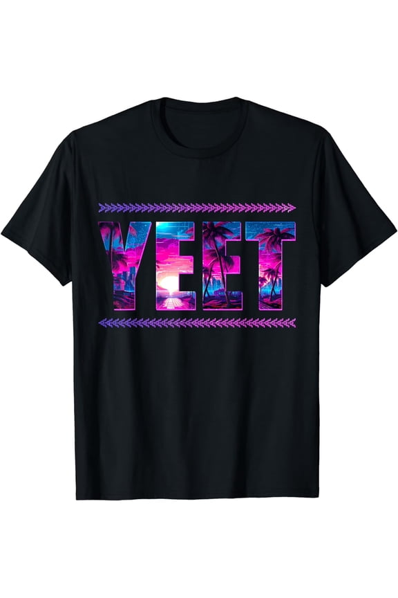 Retro 80s T-Shirt Neon Sunset Palm Tree Aesthetic Graphic Tee