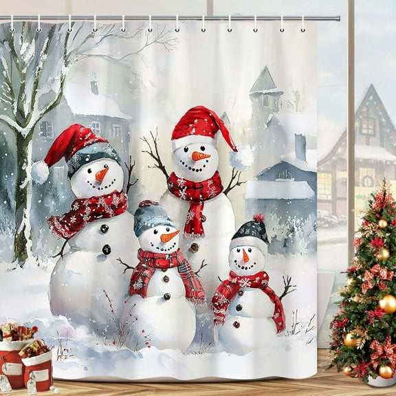 Brythos Shower Curtains,Christmas Shower Curtains for Bathroom,Fabric Shower Curtain,Christmas,35"X72"