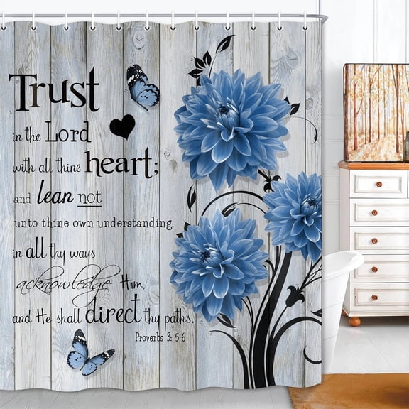 Brythos Shower Curtains,Inspirational Language Shower Curtains for Bathroom,Fabric Shower Curtain,Style2,35"X72"