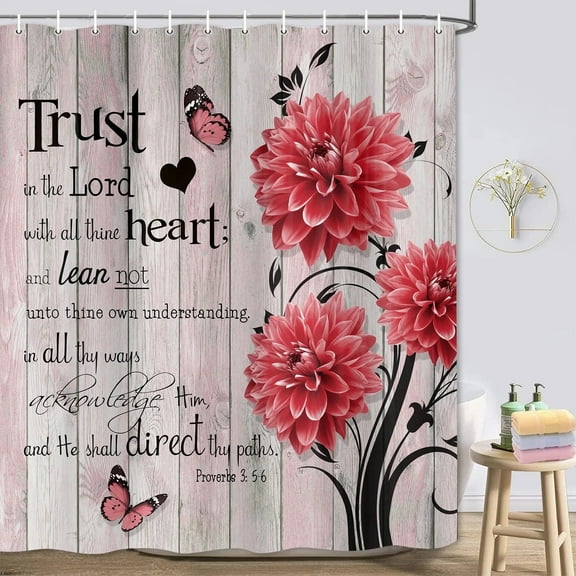 Brythos Shower Curtains,Inspirational Language Shower Curtains for Bathroom,Fabric Shower Curtain,Style5,35"X72"
