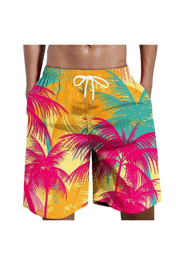 Swim Trunks Men,Boxer-Style Design with Wide Legs Swimming Trunks for Men,Quick-Dry Breathable Fabric Mens Bathing Suit,Multicolor,S