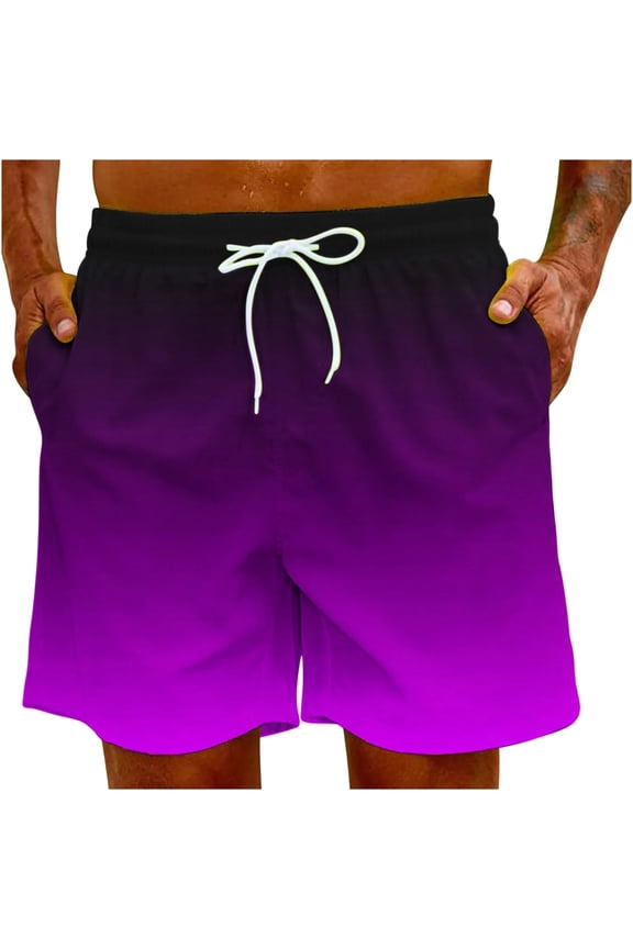 Swim Trunks Men,Creates Vibrant Summer Look Swimming Trunks for Men,Casual and Sporty Style Mens Bathing Suit,Purple,Xxl