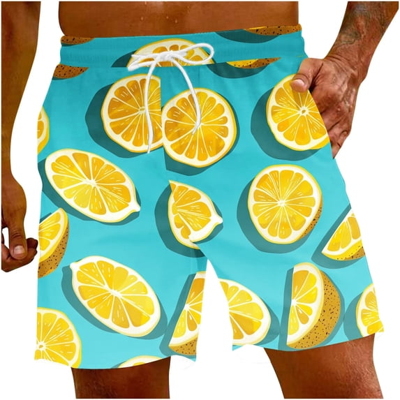 Brythos Swim Trunks Men,Excellent Moisture-Wicking Swimming Trunks for Men,Adjustable Drawstring Waistband Mens Bathing Suit,Blue,Xxxl