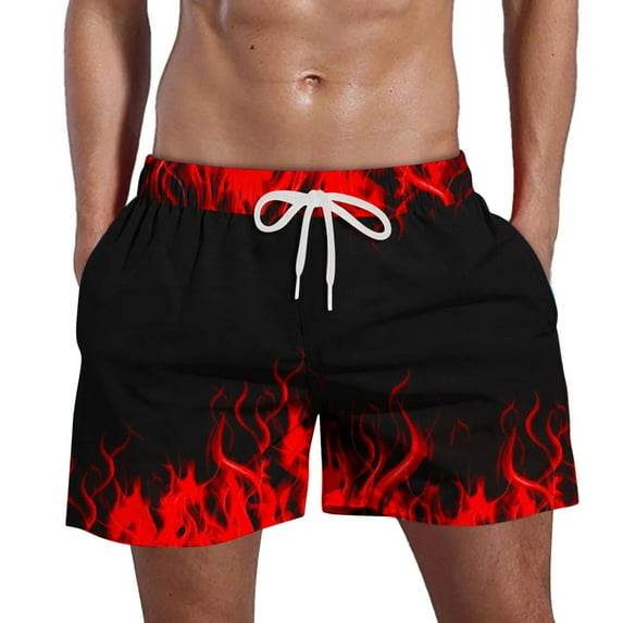Brythos Swim Trunks Men,Lightweight Material Swimming Trunks for Men,Freely Move During Activities Mens Bathing Suit,Red,Xxxl