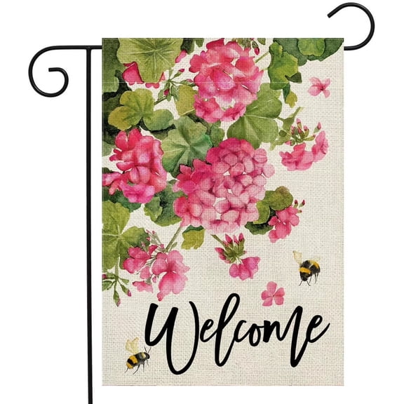 Brythos Welcome Spring Garden Flag 12x18, Double Sided Farmhouse Yard Decor