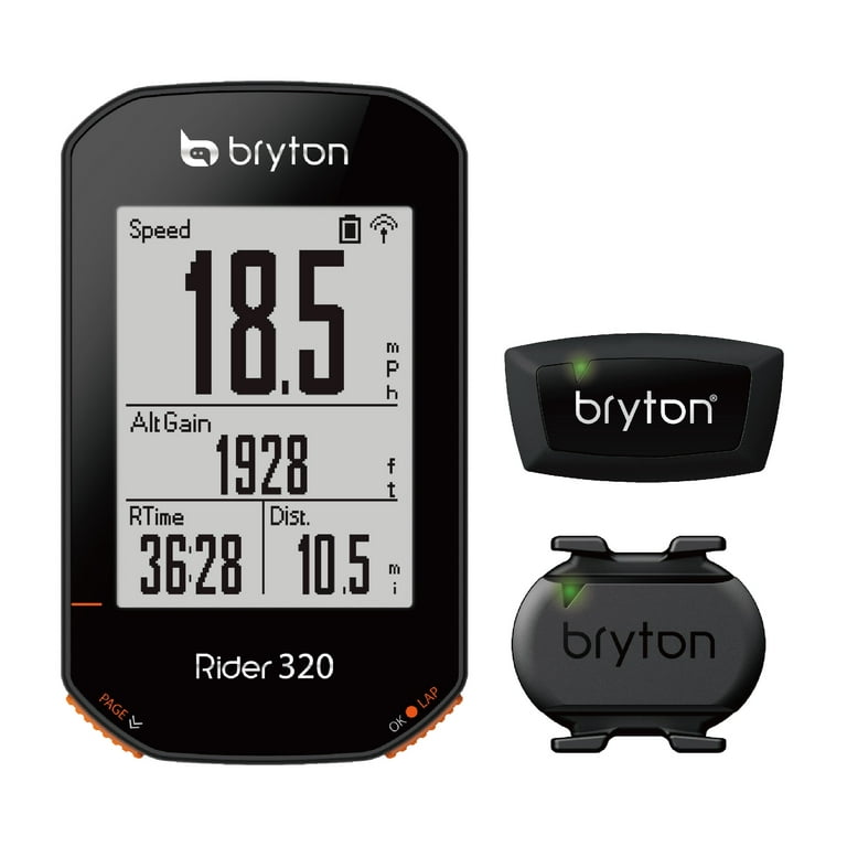 Bryton Rider 320T GPS Cycling Bike Computer. Sensor Bundle. Simple but Powerful