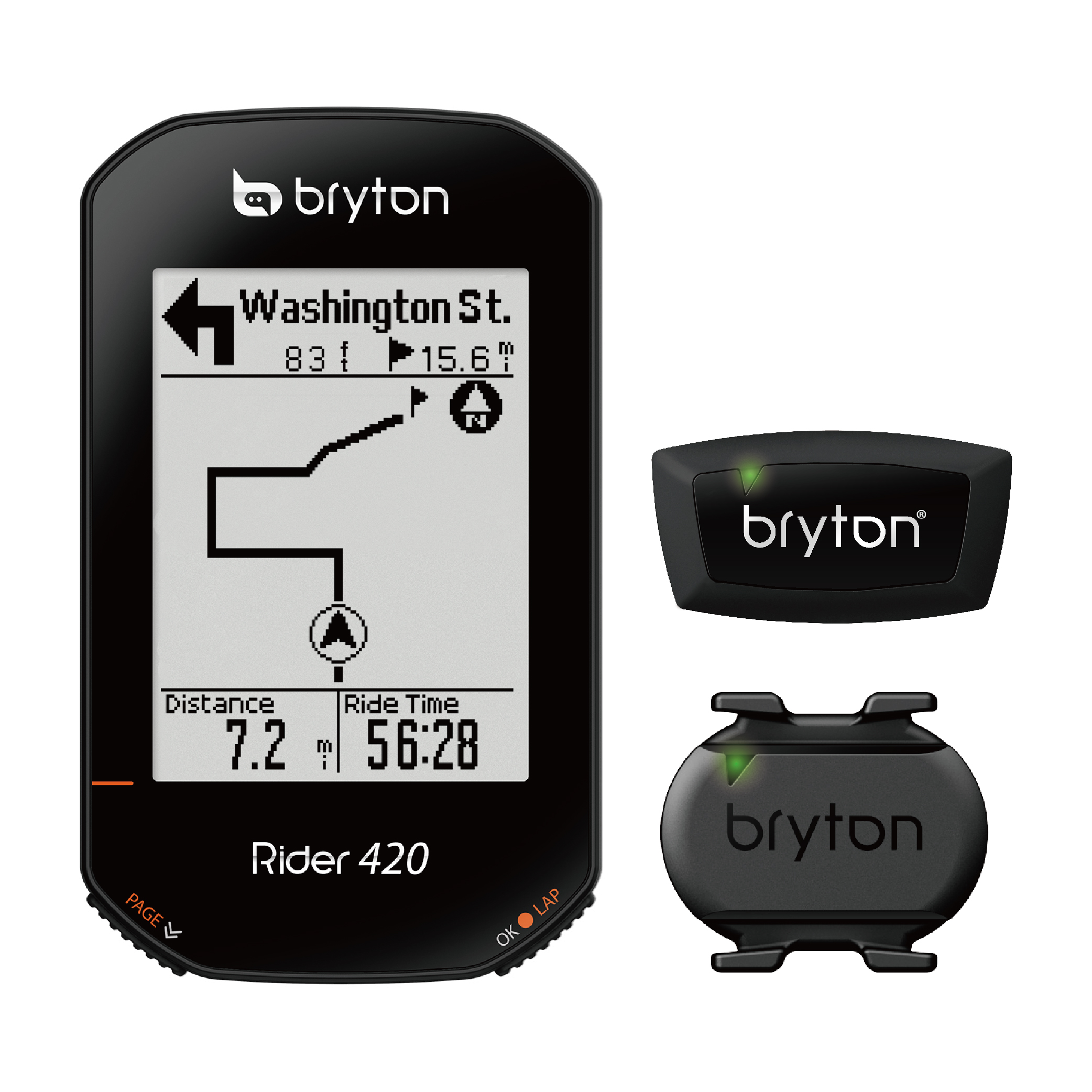 Bryton Rider 420T GPS Cycling Bike Computer (Cadence+HRM sensors Bundle). Simply Precise. - image 1 of 2