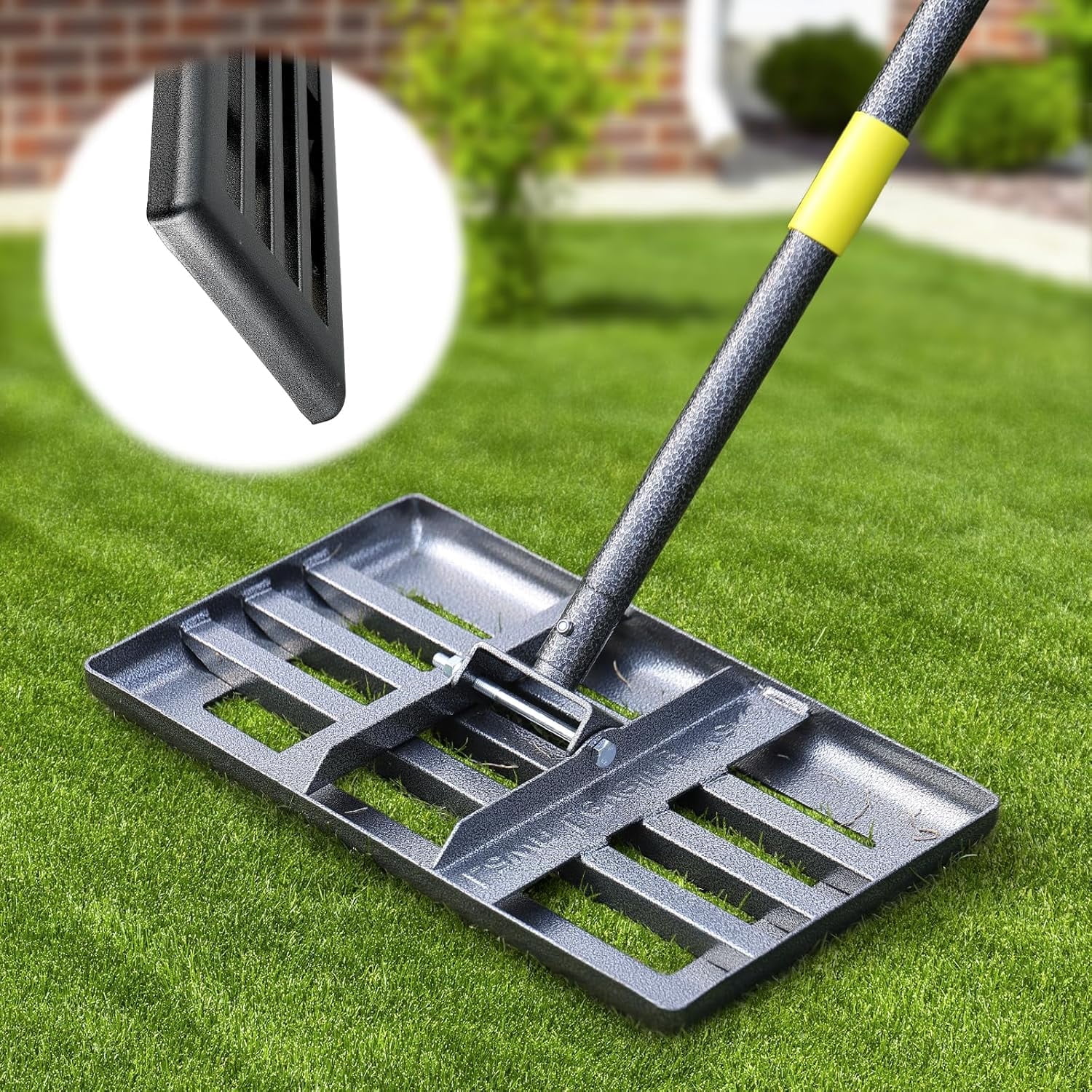 BsBsBest 17 in Lawn Leveling Garden Rake with Adjustable Handle
