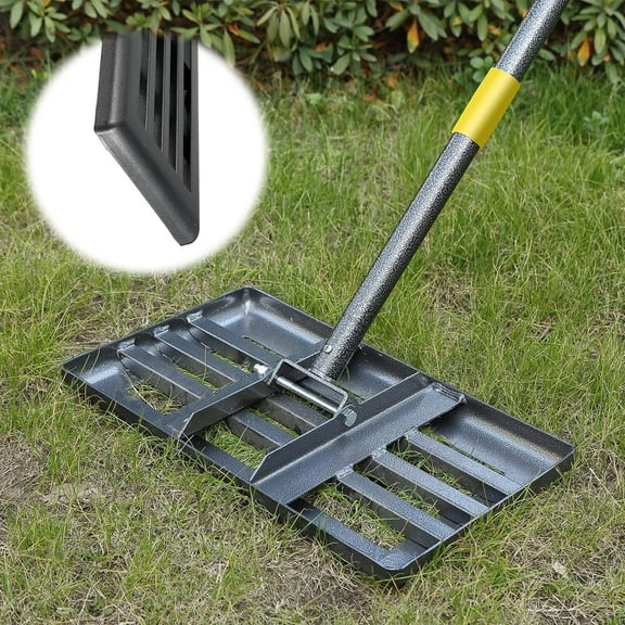 BsBsBest 17 in x 10 in Lawn Leveling Garden Rake with Adjustable Handle