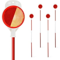 BsBsBest 48 inch Metal Driveway Markers, 4 Packs Red Double Sided Reflective Snow Stake for Snow Plowing Markers, Parking Lots, Walkways, Yard Mailbox