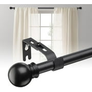 BsBsBest 5/8" Matte Black Ball Adjustable Sash curtain Rod, 28" -50"