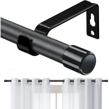 BsBsBest Curtain Rods for Windows 28 to 48 inch, 5/8 Inch Matte Black Curtain Rod Set with Brackets Heavy Duty Small Drapery Curtain Rods