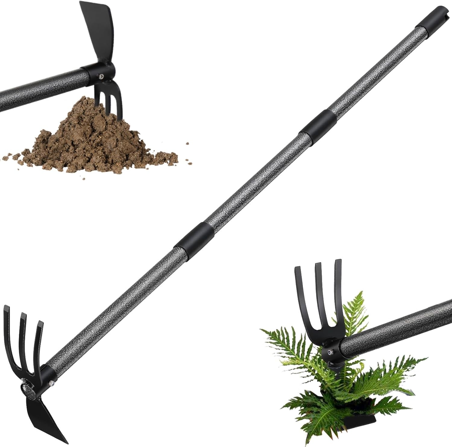 The Coupon deal of  BsBsBest Weeding Tool, Hoe Cultivator 2 in 1 Garden Tools, 45 inch Weeder Hand Tiller Weeding Rake for Yard Lawn Gardening Digging Planting