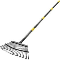 BsBsBest Rake for Leaves, Heavy Duty Garden Leaf Rake for Lawns, 65" Adjustable 25 Tines Metal Yard Rake
