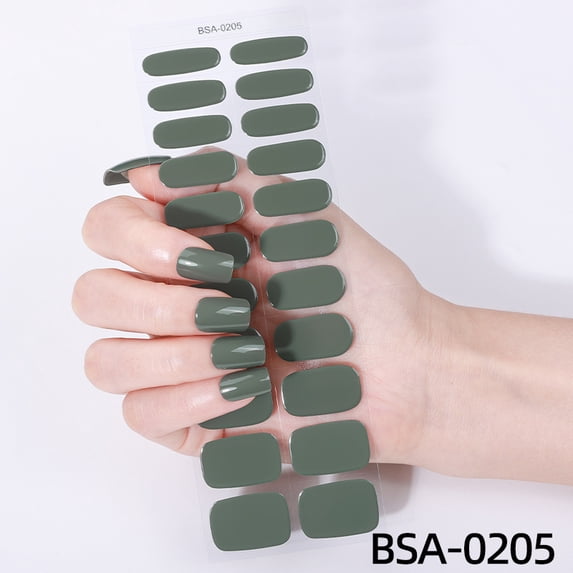Bsa-0205 Waterproof Solid Color Gel Nail Stickers Without Baking Lamp