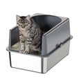 thumbnail image 1 of Bsadne Stainless Steel Cat Litter Box with High-Sided - Durable, Hygienic, and Escape (20''x 14''x 12''), 1 of 6