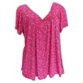 thumbnail image 1 of Vhkiploz Plus size Summer Tops for Womens Casual Short Sleeve T-Shirts Loose Floral Blouse Lightweight Pullover Tunic Top, 1 of 6