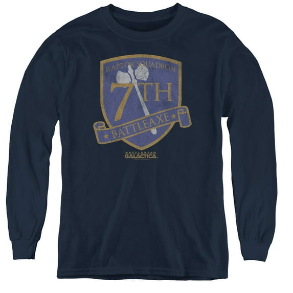 Bsg - Battleaxe Badge - Youth Long Sleeve Shirt - X-Large