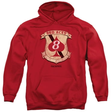 Bsg - Red Aces Badge - Pull-Over Hoodie - XXX-Large