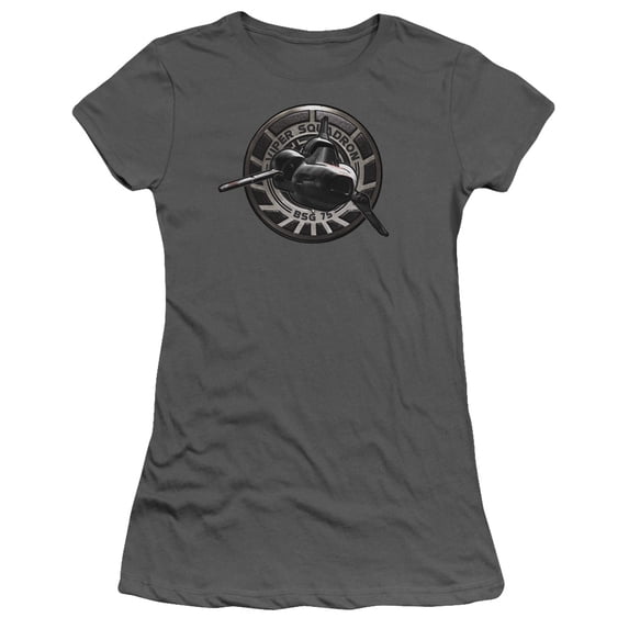 Battlestar Galactica Viper Squadron S/S Junior Women's T-Shirt Sheer Charcoal