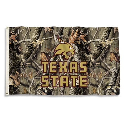 Bsi Products 95195 Texas State Bobcats - 3 x 5 ft. Flag With Grommets - Realtree Camo Background