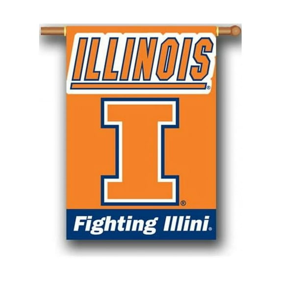 Bsi Products Inc Illinois Fighting Illini 2-Sided Banner with Pole Sleeve Banner