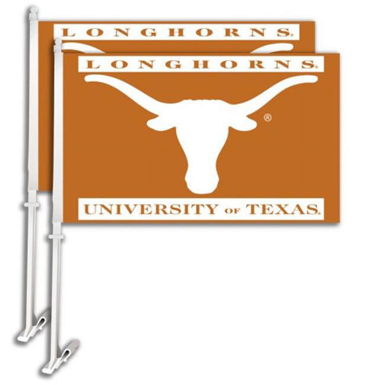 Bsi Products Inc Texas Longhorns Car Flag With Wall Brackett Car Flag - image 1 of 7