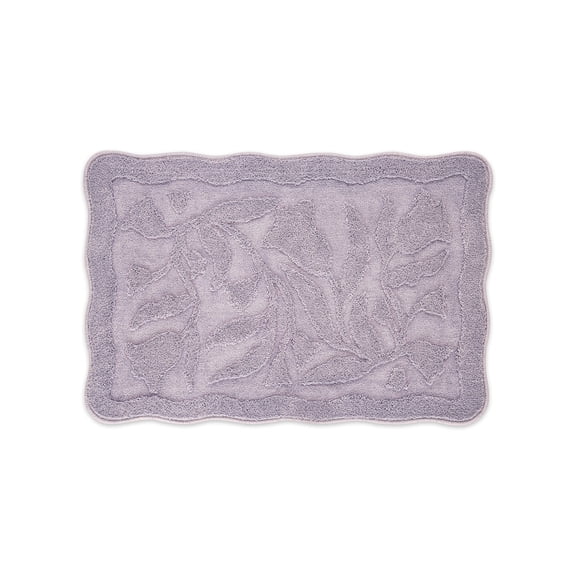 Bsicpro Floral Bath Mat, 24"x36" Non Slip Bathroom Rug, Washable Soft Absorbent Shower Rug for Bathroom Bedroom Decor, Purple