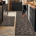 thumbnail image 1 of Bsicpro Kitchen Rugs and Mats 2 Pieces, Non Skid Anti Fatigue Absorbent Runner Rugs for Sink, Black, 24"x35"+24"x71", 1 of 10