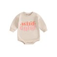 thumbnail image 1 of Bslissey 3M 6M 12M 18M 24M Newborn Baby Girls Boys Sweatshirt Romper Long Sleeve Letter Print Bodysuit Infant Toddler Casual Jumpsuit Daily Clothes, 1 of 9