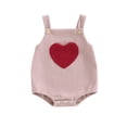 thumbnail image 1 of Bslissey 3M 6M 12M 18M Baby Boys Girls Valentine's Day Romper Sleeveless Heart Pocket Corduroy Bodysuit Newborn Infant Casual Strap Jumpsuit Daily Clothes, 1 of 8