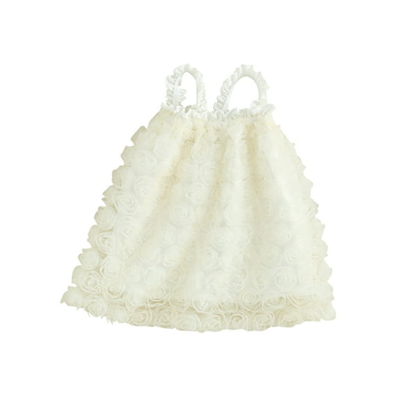 Bslissey 6M 12M 18M 24M 3T 4T Toddler Baby Girls Slip Dress Sleeveless Flower A-line Dress Sweet Tulle Tutu Dress Infant Casual Princess Clothes for Daily Party