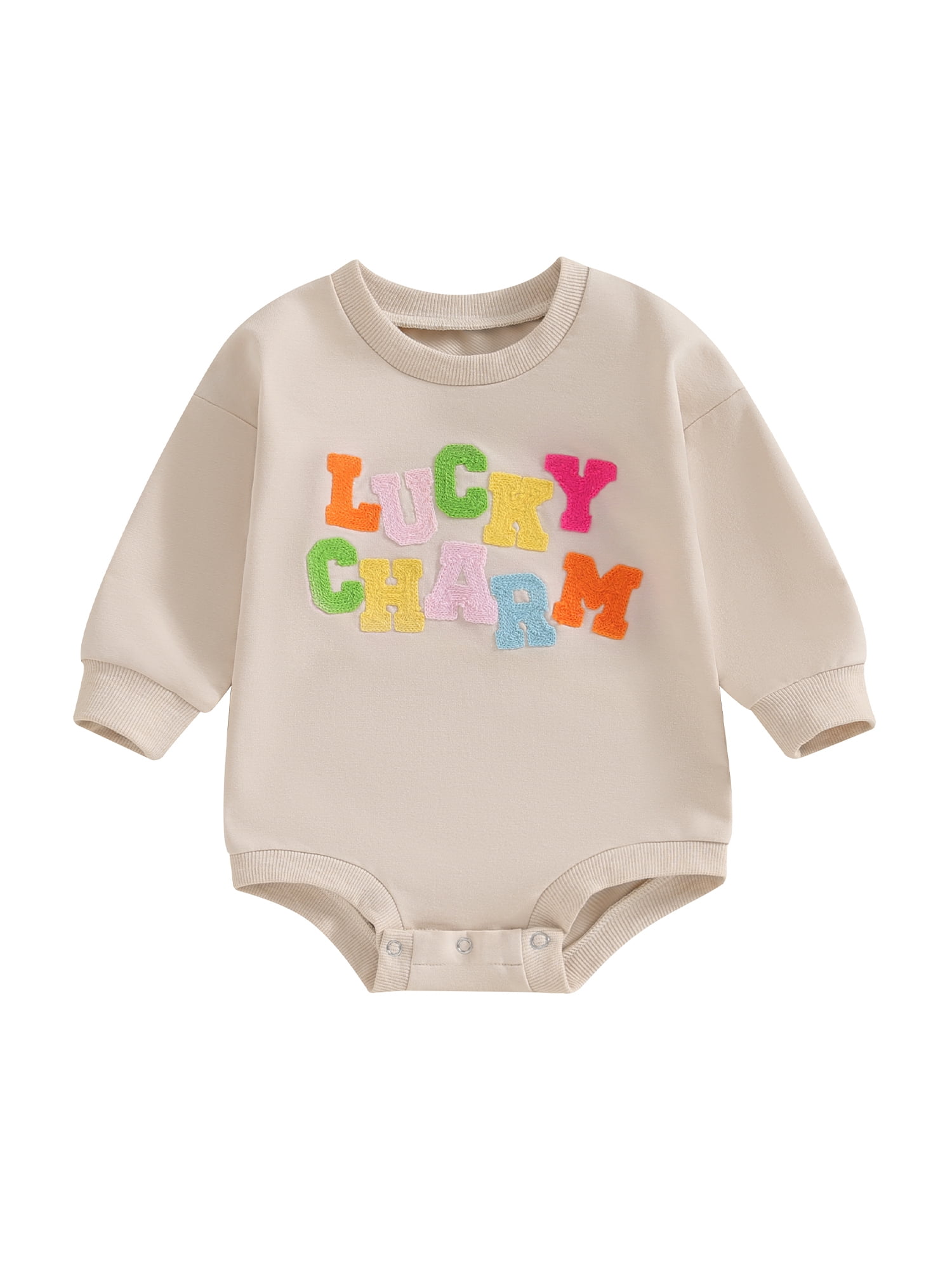 Bslissey Baby Boy Girl Casual Sweatshirt Romper Colorful Letter