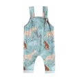 thumbnail image 1 of Bslissey Baby Boys Girls Cute Overalls Cartoon Animal Print Sleeveless Jumpsuits Square Neck Romper Pants 6M 12M 18M 24M Infant Toddler Spring Casual Daily Bodysuit, 1 of 8