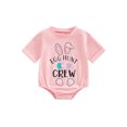 thumbnail image 1 of Bslissey Baby Boys Girls Easter Romper Short Sleeve LetterBunny EarEgg Print Jumpsuit 3M 6M 12M 18M Newborn Infant Casual Summer Bodysuit T-shirt Tops, 1 of 9