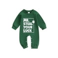 thumbnail image 1 of Bslissey Baby Boys Girls Ireland Festival Jumpsuit 3M 6M 12M 18M Long Sleeve Shamrock Letter Print Footless Rompers Newborn Infant Casual Spring Fall Outfit, 1 of 8