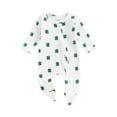 thumbnail image 1 of Bslissey Baby Boys Girls Ireland Festivals Footed Jumpsuit 3M 6M 9M 12M Infant Shamrock Print Long Sleeve Zipper Onesie Rompers Newborn Casual Spring Fall Outfit, 1 of 9