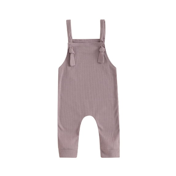 Bslissey Baby Boys Girls Overalls 3M 6M 12M 18M 24M Sleeveless Solid Color Straps Romper Pants Newborn Infant Casual Suspender Waffle Jumpsuit Toddler Casual Clothes