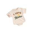 thumbnail image 1 of Bslissey Baby Boys Girls Summer Romper Short Sleeve Letter Print Jumpsuit Casual Crew Neck Bodysuit 3M 6M 12M 18M Newborn Infant Cute T-shirt, 1 of 9